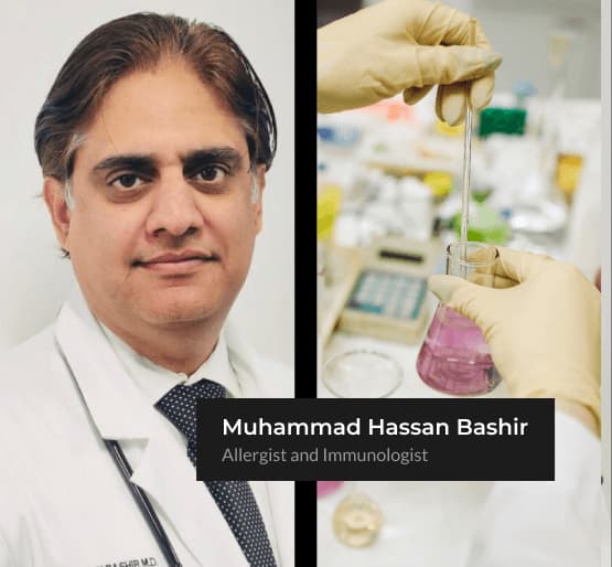 Dr. Bashir, board certified allergy and asthma specialist at Sierra Allergy
