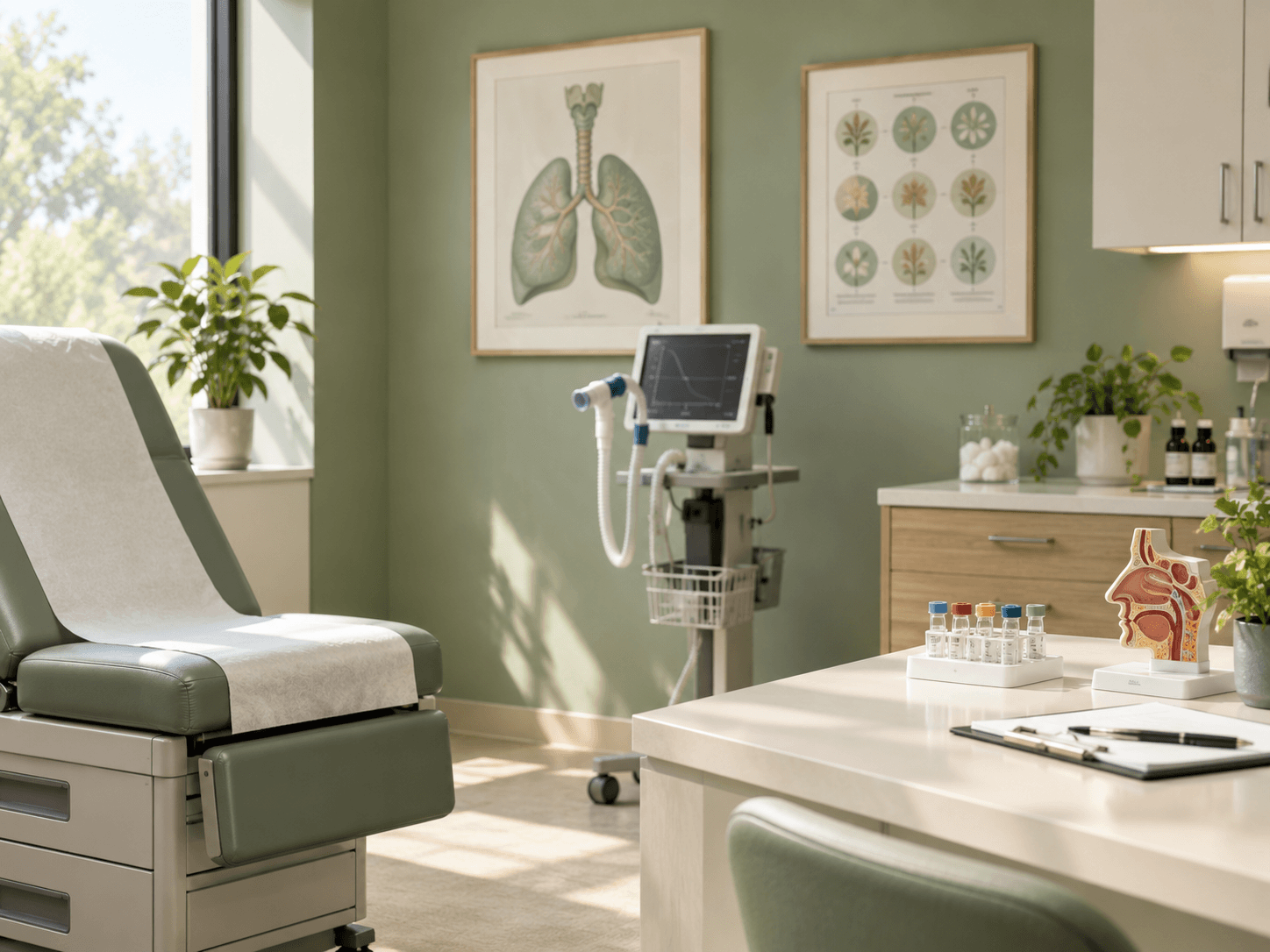 ai-generated image of a clinic room of an allergy and immunology clinic